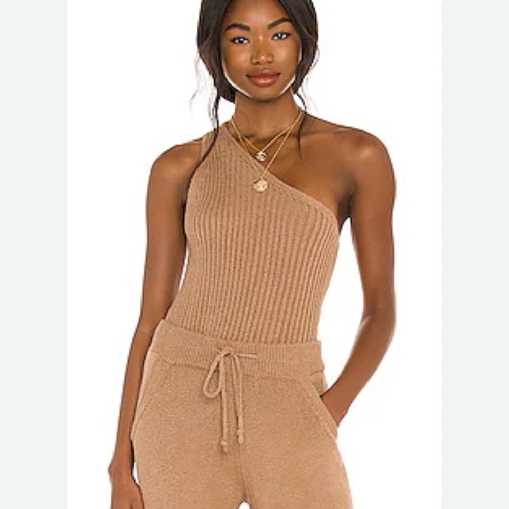 One Grey Day Knit One Shoulder Tank Top